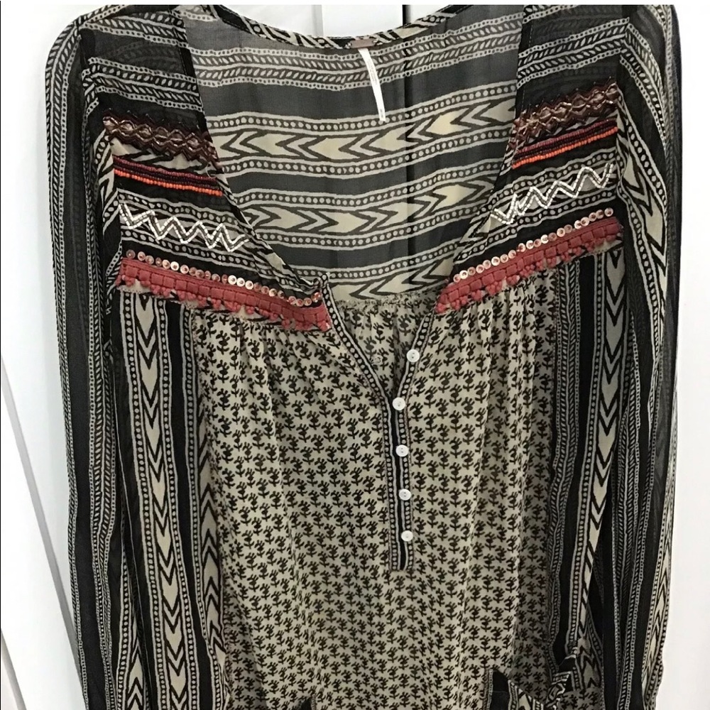 Free People beaded detail Blouse